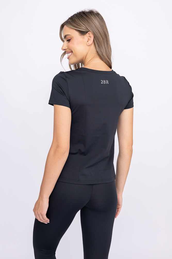 Schwarzes Kurzarm-Sport-Set