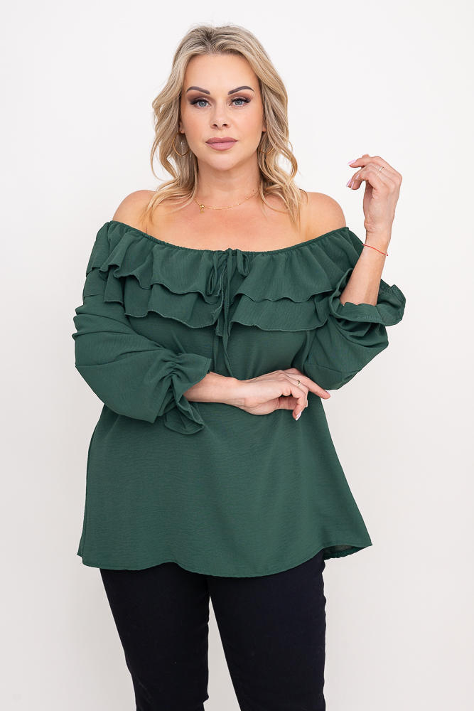 Butelkowozielona Bluzka hiszpanka