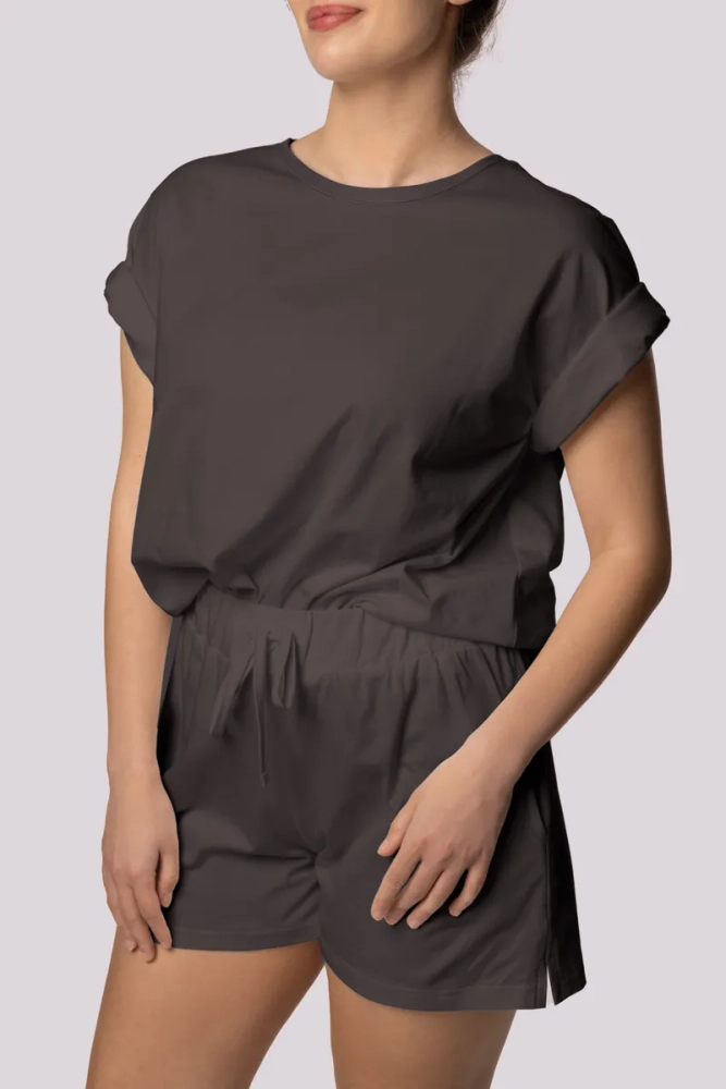 Pyjama graphite avec short