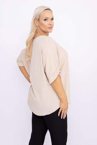 Jasnobeżowa Bluzka z wisiorkiem BELUCIO