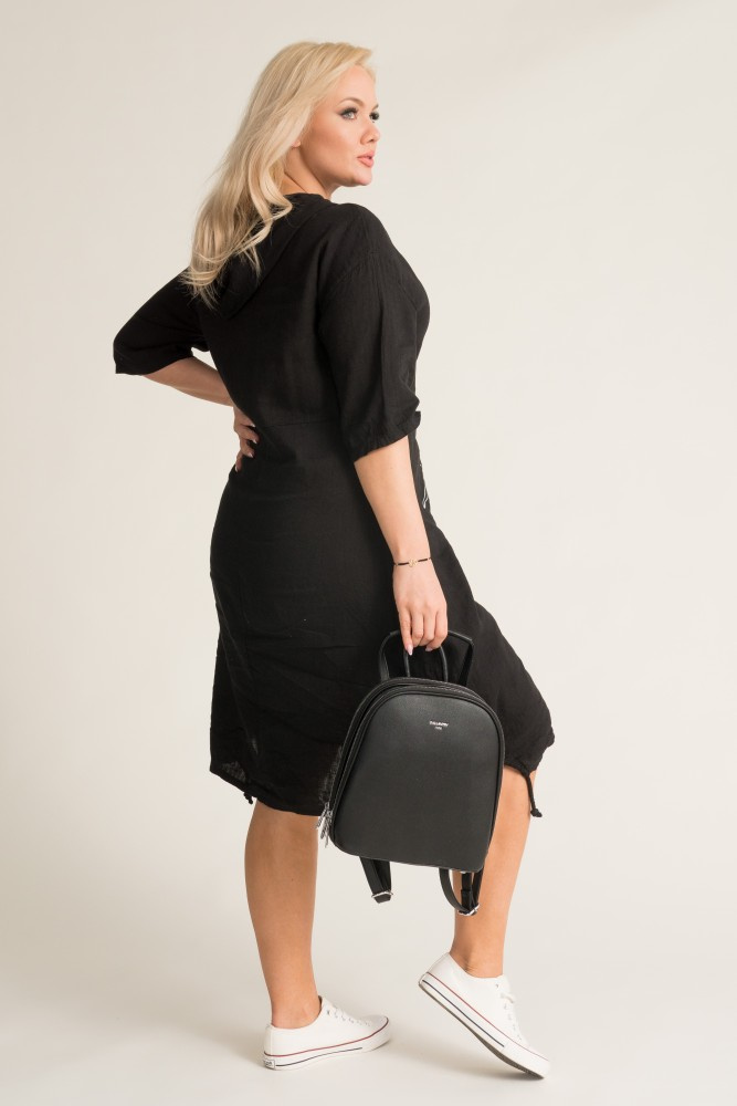 Black FLAXI Hooded Dress