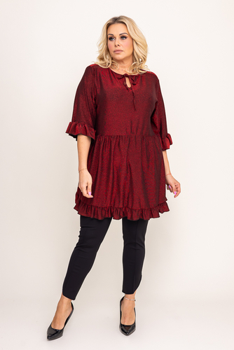 Blusa brocada granate