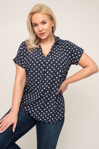 Navy blue LUNARI Blouse Pattern 2