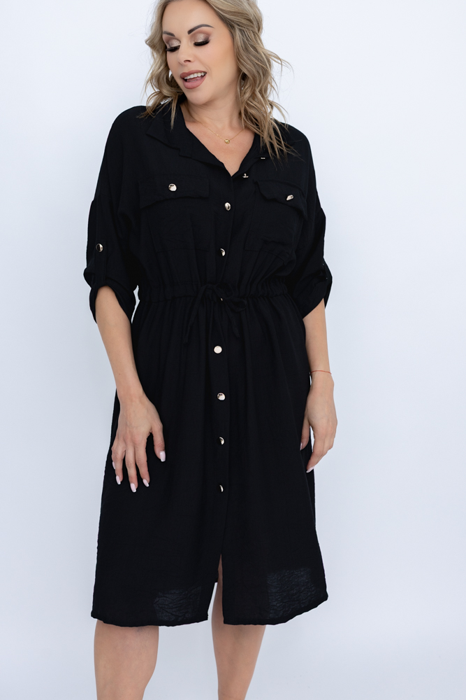 Schwarzes Schmirgelkleid