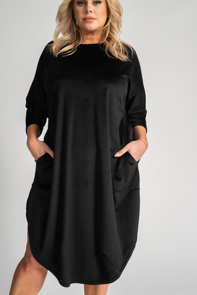 Schwarzes Velourskleid