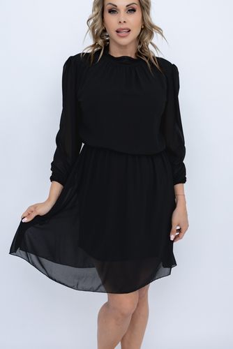 Czarna Sukienka szyfonowa