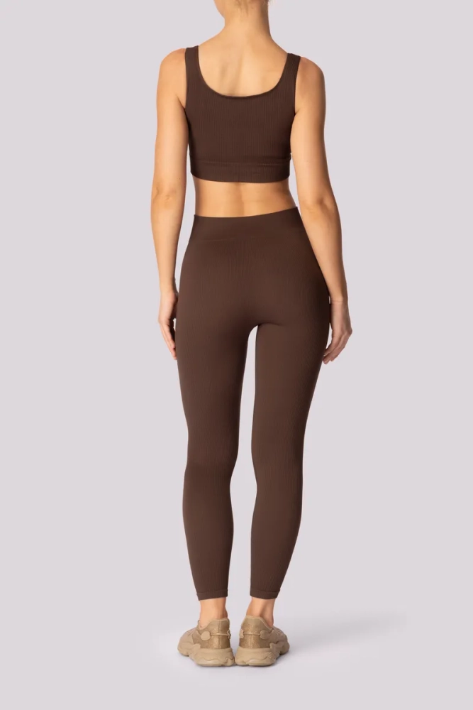 Kaffestripete leggings