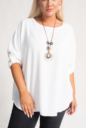 White Blouse with Pendant