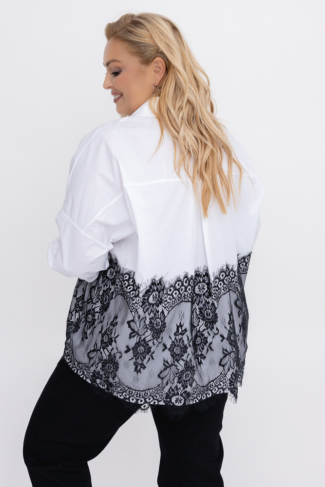 Biała Koszula z koronką