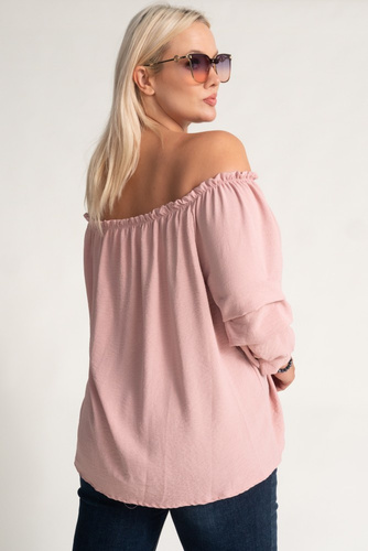 Powder pink Blouse with ruffled sleeves NANSI