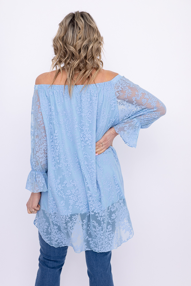 Túnica de encaje azul