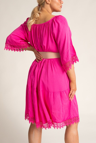 Pink Embroidered Dress by MEGIO