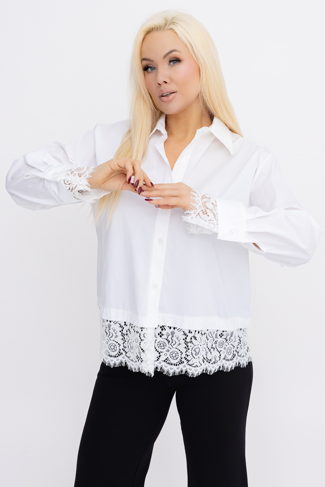 Biała Koszula z koronką