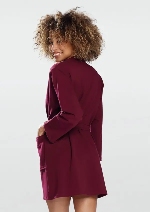 Maroon Cotton Bathrobe