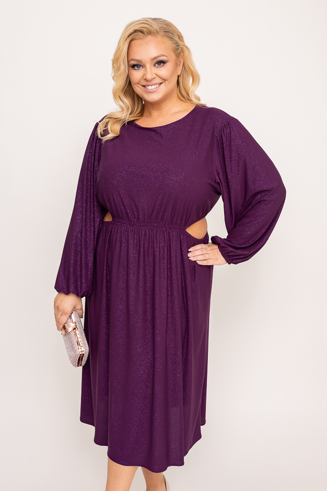 Vestido brocado morado