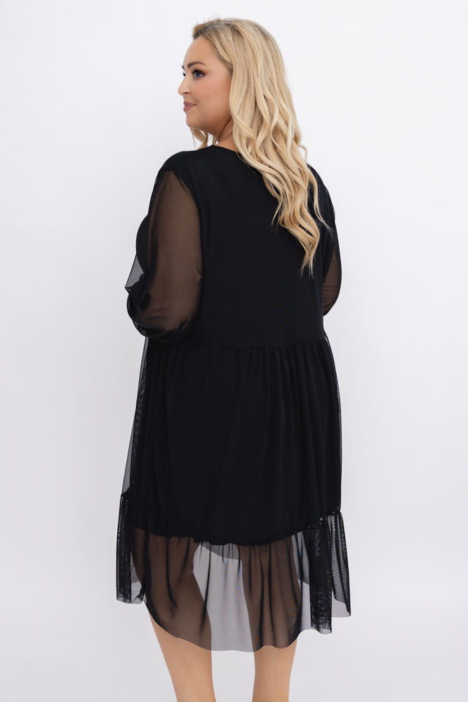 Czarna Sukienka siateczkowa