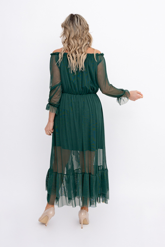 Butelkowozielona Sukienka siateczkowa