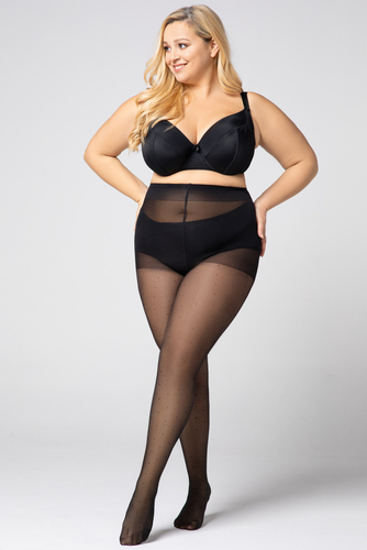 Schwarze gepunktete Strumpfhose