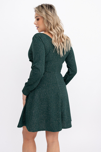 Butelkowozielona Sukienka błyszcząca