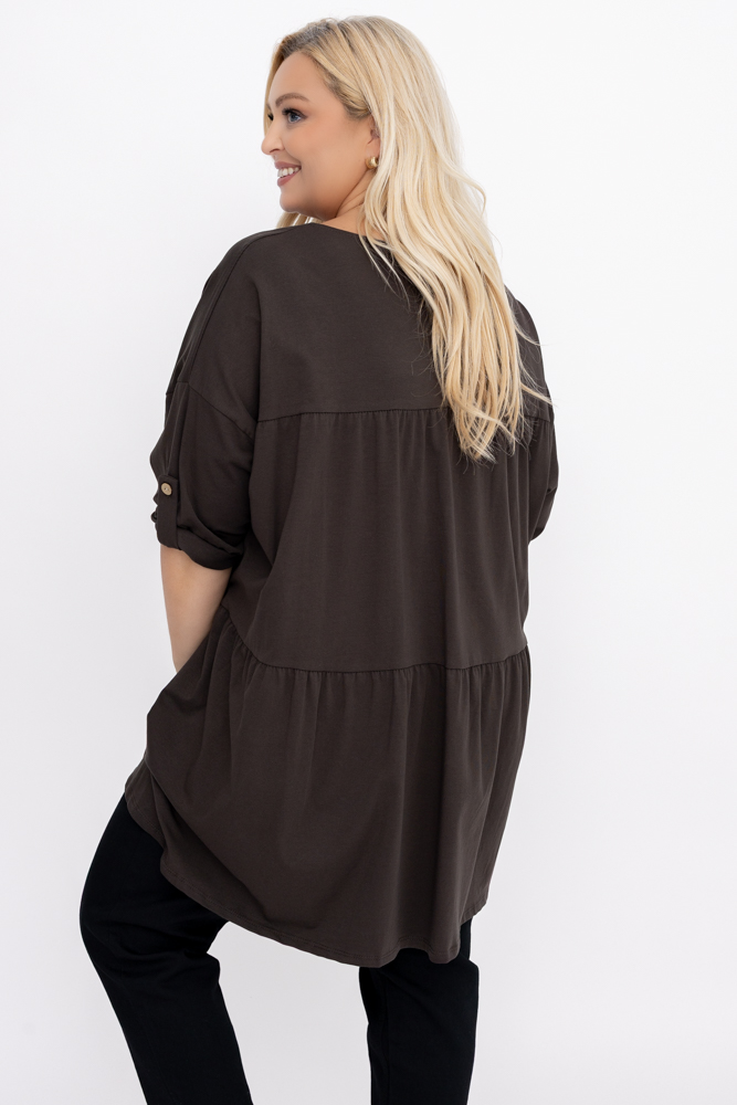Tunique asymétrique marron