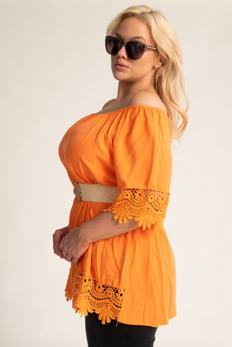 Orange Blouse with Embroidery BERGAMO