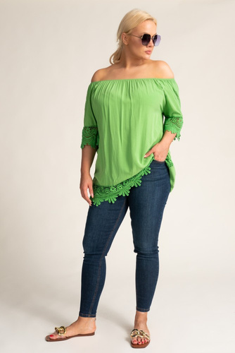 Light green Blouse with embroidery BERGAMO