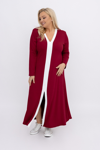 Maroon Ribbed Dress