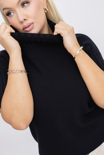 Czarny Sweterek z półgolfem