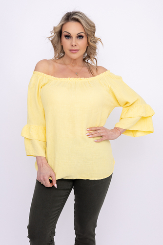 Cytrynowa Bluzka z falbanami PARFI