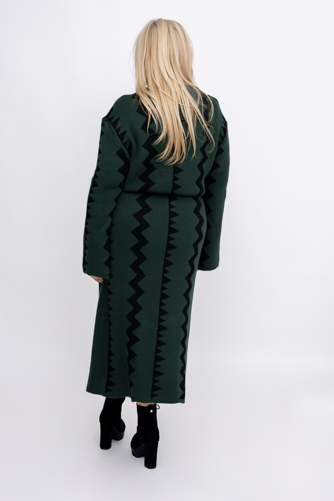 Flaschengrünes Pulloverkleid