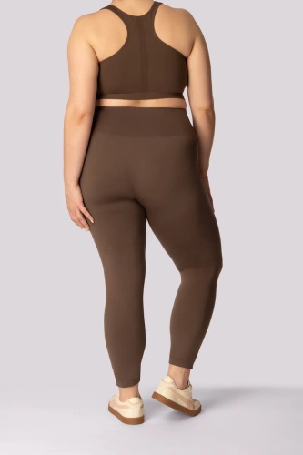 Kawowe Legginsy z kieszonką