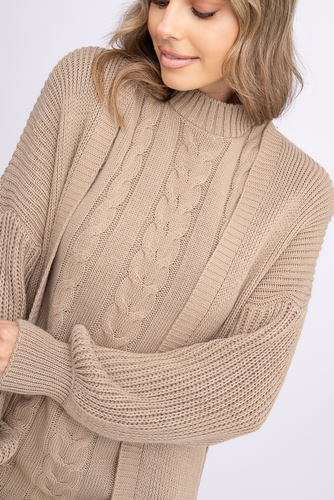 Dunkelbeiges Pullover-Set