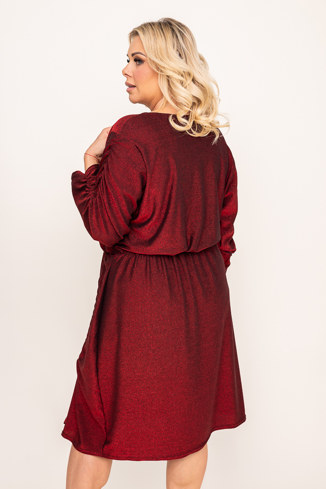 Kastanienbraunes Crinkle-Kleid