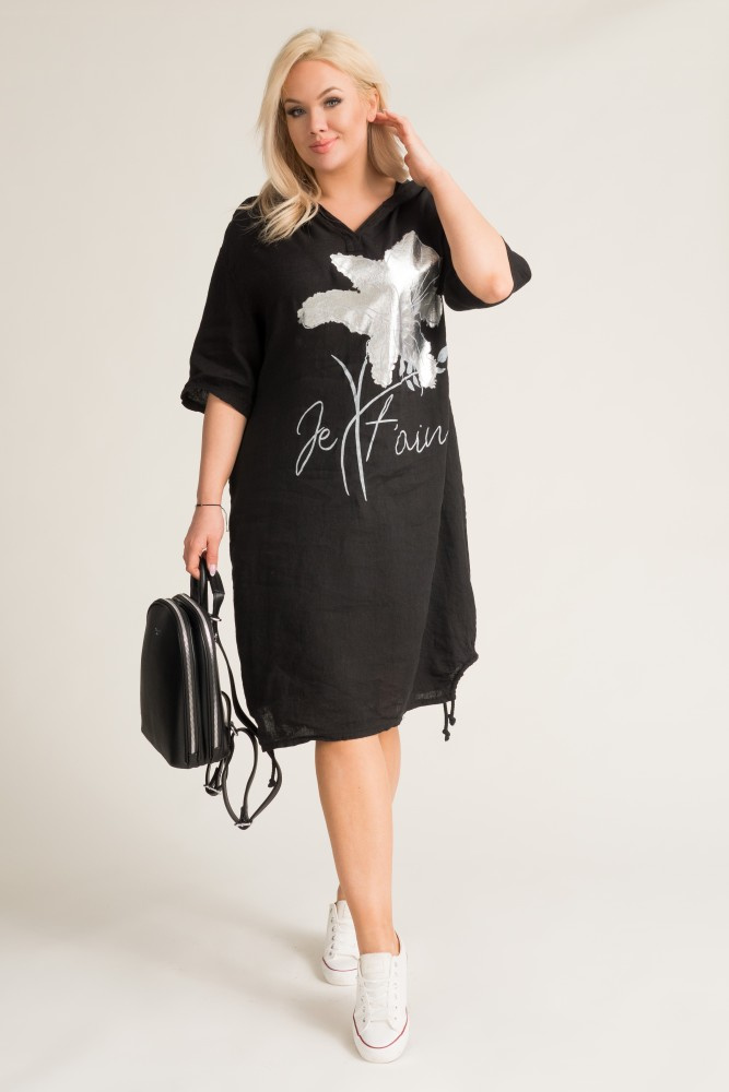 Black FLAXI Hooded Dress