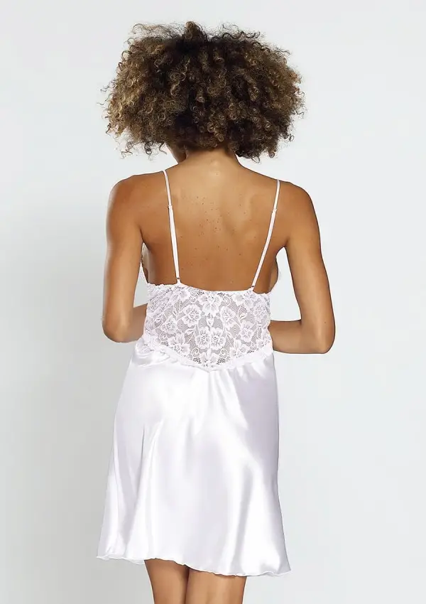 Slip en satin blanc