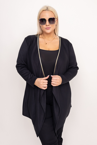  Schwarze asymmetrische Strickjacke