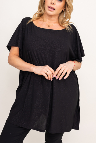 Schwarze Glitzerbluse