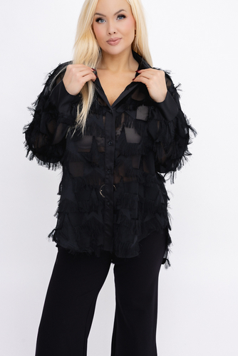 Czarna Koszula prześwitująca