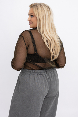 Gold-Glitzer-Bluse