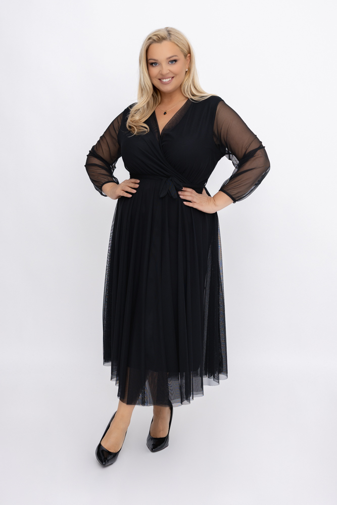 Schwarzes Mesh-Kleid