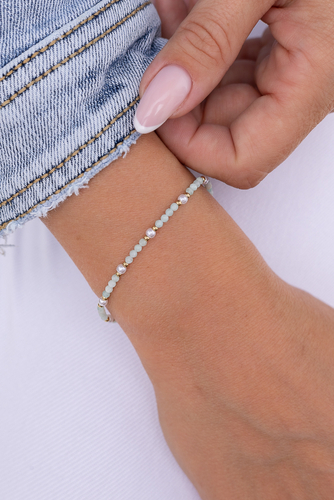Pulsera marina de acero quirúrgico con cuentas