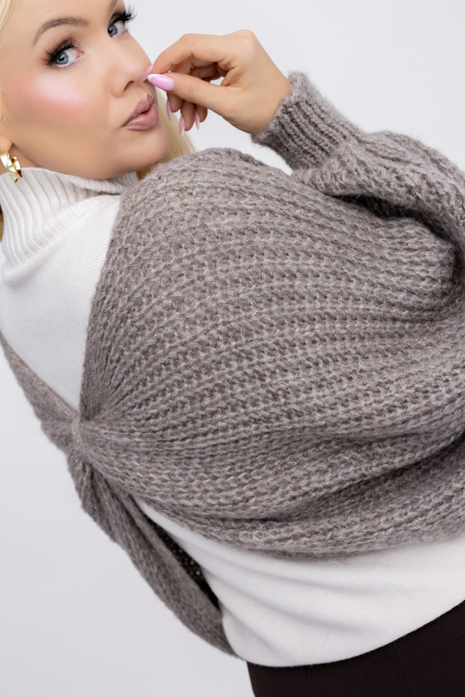 Dark Beige Sweater Bolero