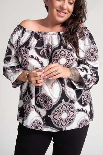 NENSI blouse with ruffled sleeves Pattern 7