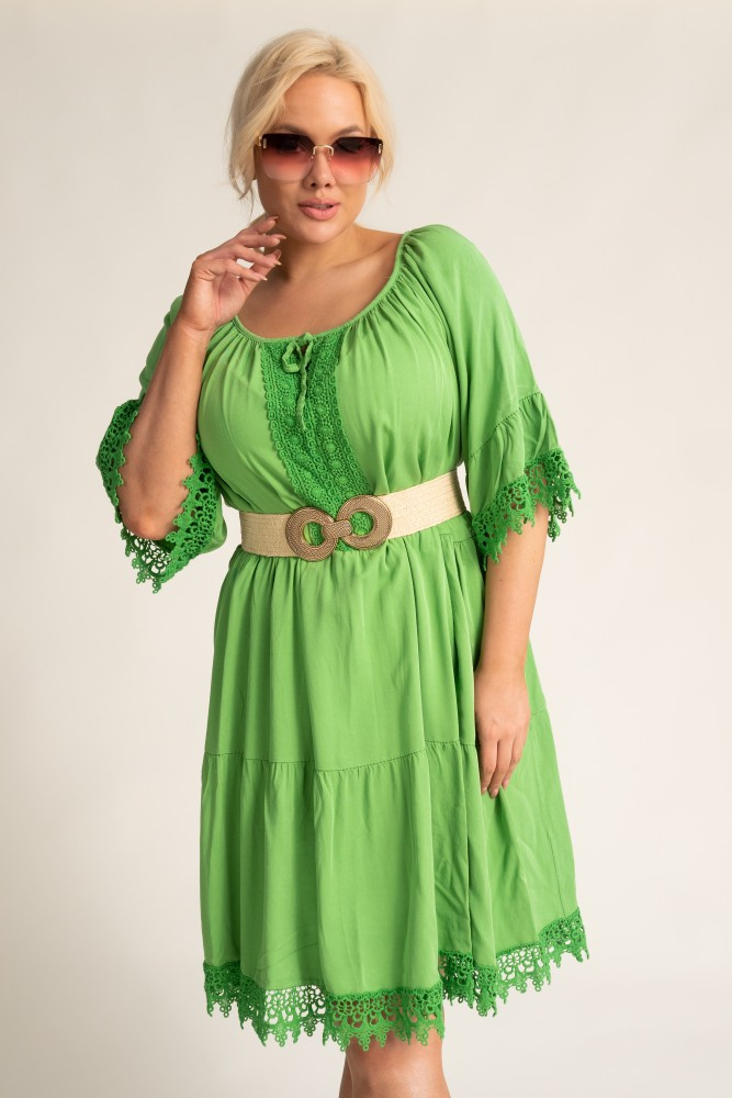 Light green Dress with embroidery MEGIO