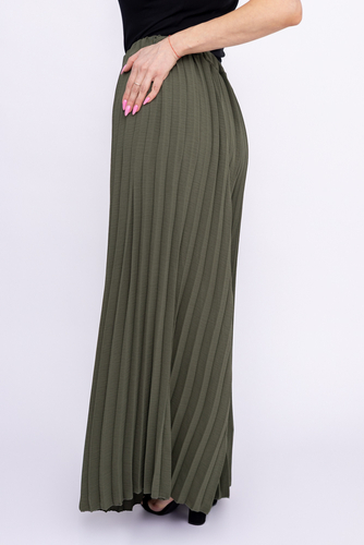 Khaki Spodnie plisowane