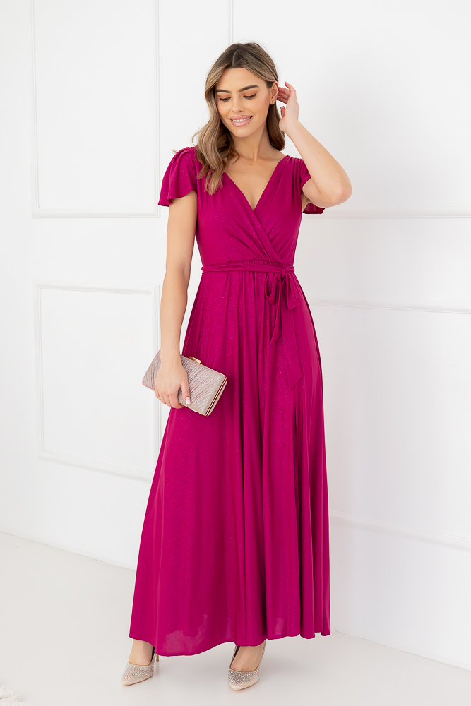 Robe en brocart violet
