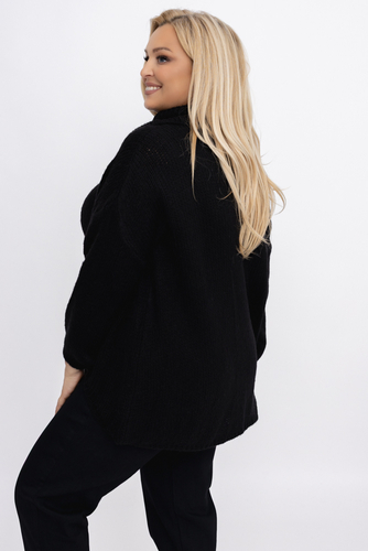 Czarny Sweter z golfem