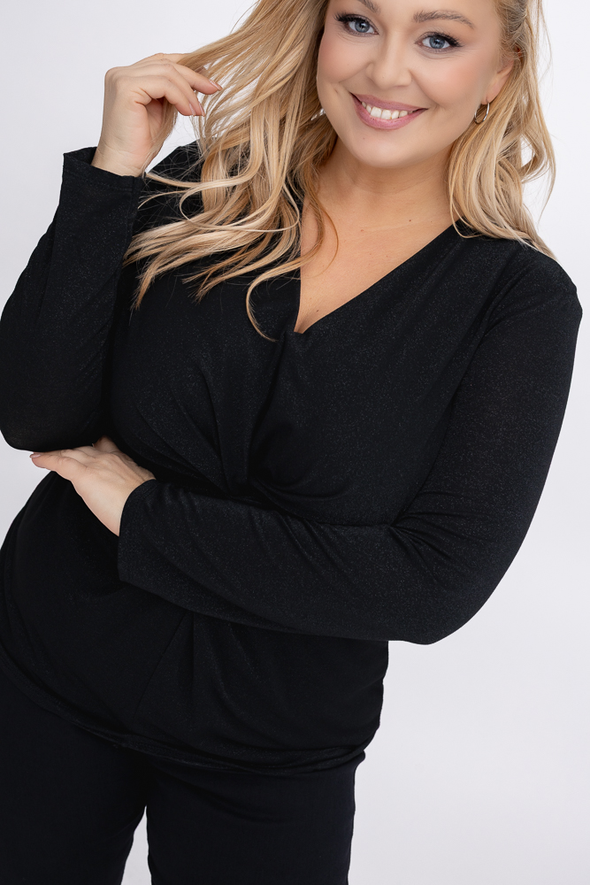 Czarna Bluzka błyszcząca