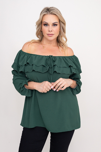 Butelkowozielona Bluzka hiszpanka