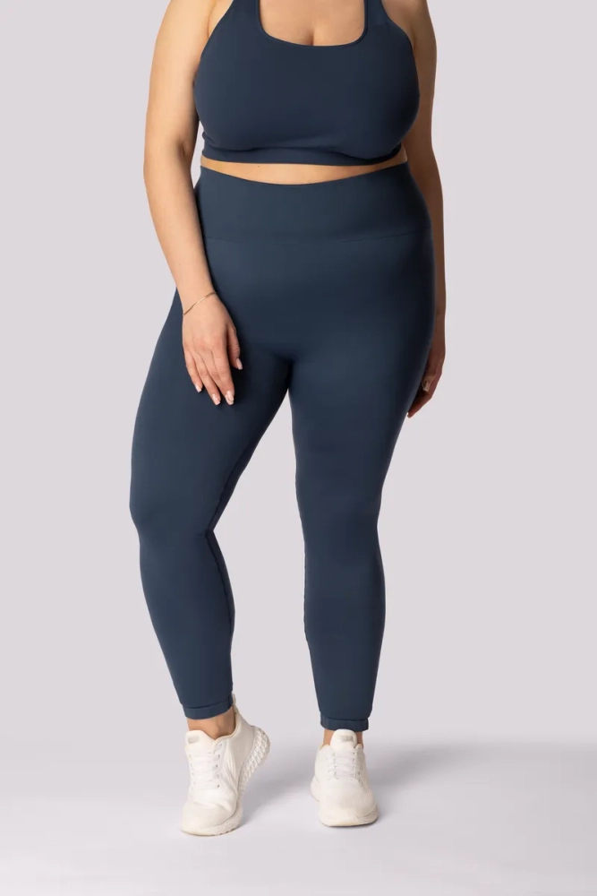 Marineblaue Leggings mit Tasche